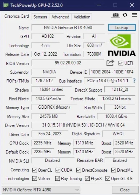 Immagine pubblicata in relazione al seguente contenuto: Un utente scopre una nuova revisione della GPU AD102 della GeForce RTX 4090 | Nome immagine: news34258_GeForce-RTX-4090_4.jpg