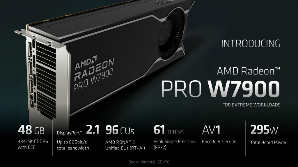 Immagine pubblicata in relazione al seguente contenuto: AMD annuncia le video card Radeon PRO W7900 e Radeon PRO W7800 | Nome immagine: news34358_AMD_Radeon-PRO-W7900_Radeon-PRO-W7800_3.jpg