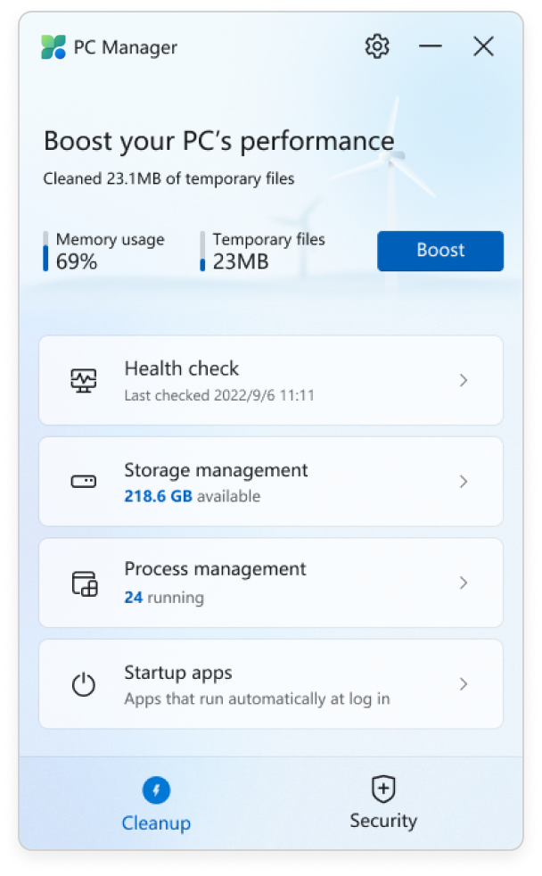 Immagine pubblicata in relazione al seguente contenuto: Windows 10 & Windows 11 - Cleaning & Tuning: Microsoft PC Manager 3.0 beta | Nome immagine: news34485_Microsoft-PC-Manager_1.png