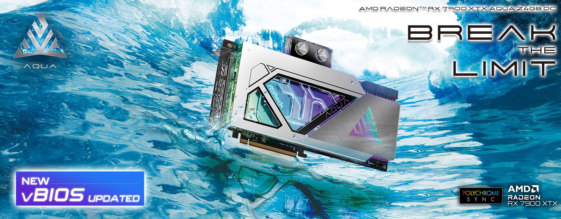Immagine pubblicata in relazione al seguente contenuto: ASRock velocizza la Radeon RX 7900 XTX AQUA 24GB OC con un vBIOS update | Nome immagine: news34523_ASRock_Radeon-RX-7900-XTX-AQUA-24GB-OC_1.jpg