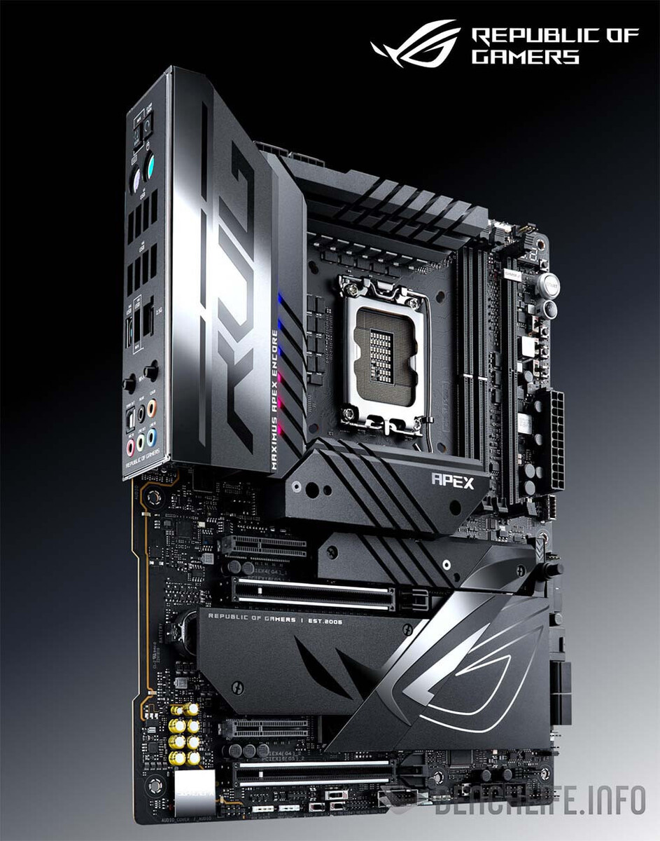 Immagine pubblicata in relazione al seguente contenuto: On line specifiche e prezzo della motherboard ROG Maximus Z790 APEX Encore | Nome immagine: news34900_ASUS-ROG-Maximus-Z790-APEX-Encore_1.jpg