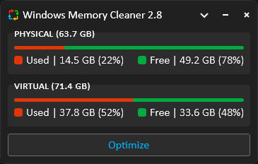 Immagine pubblicata in relazione al seguente contenuto: Windows Memory Cleaner 2.8  free e velocizza i computer a corto di memoria RAM | Nome immagine: news35162_Windows-Memory-Cleaner_Screenshot_2.png