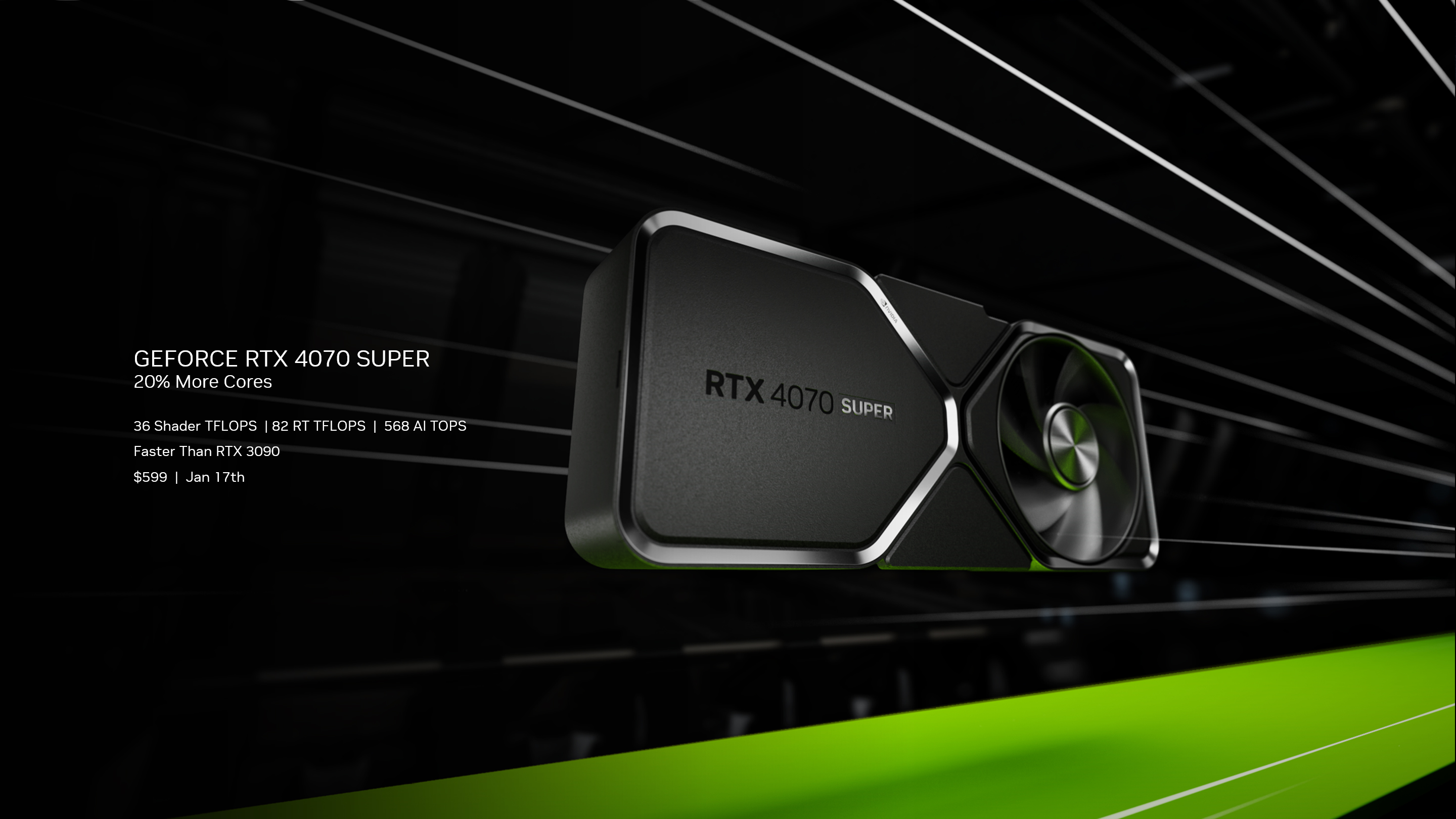 Immagine pubblicata in relazione al seguente contenuto: NVIDIA corregge le specifiche condivise della video card GeForce RTX 4070 SUPER | Nome immagine: news35211_NVIDIA_GeForce-RTX-4070-SUPER_1.jpg