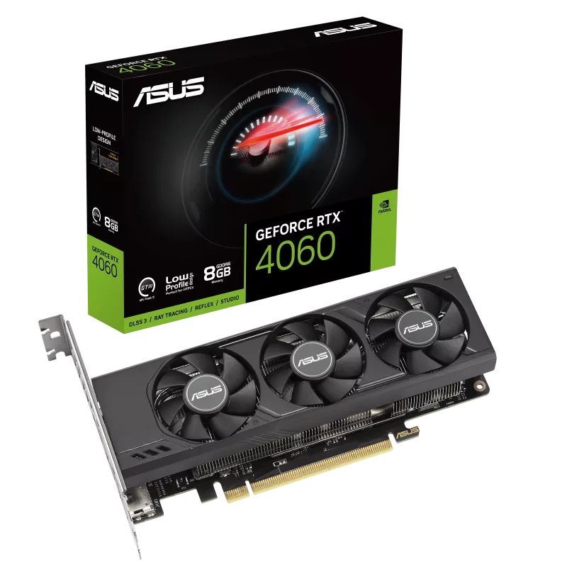 Immagine pubblicata in relazione al seguente contenuto: ASUS introduce la card factory-overclocked GeForce RTX 4060 LP BRK 8GB GDDR6 | Nome immagine: news35225_ASUS-GeForce-RTX-4060-LP-BRK-8GB-GDDR6_4.png