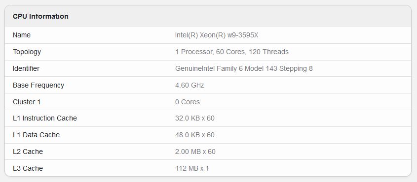 Immagine pubblicata in relazione al seguente contenuto: La CPU HEDT a 60 core Intel Xeon W9-3595X gi testata con il benchmark Geekbench | Nome immagine: news35274_Intel-Xeon_3.jpg