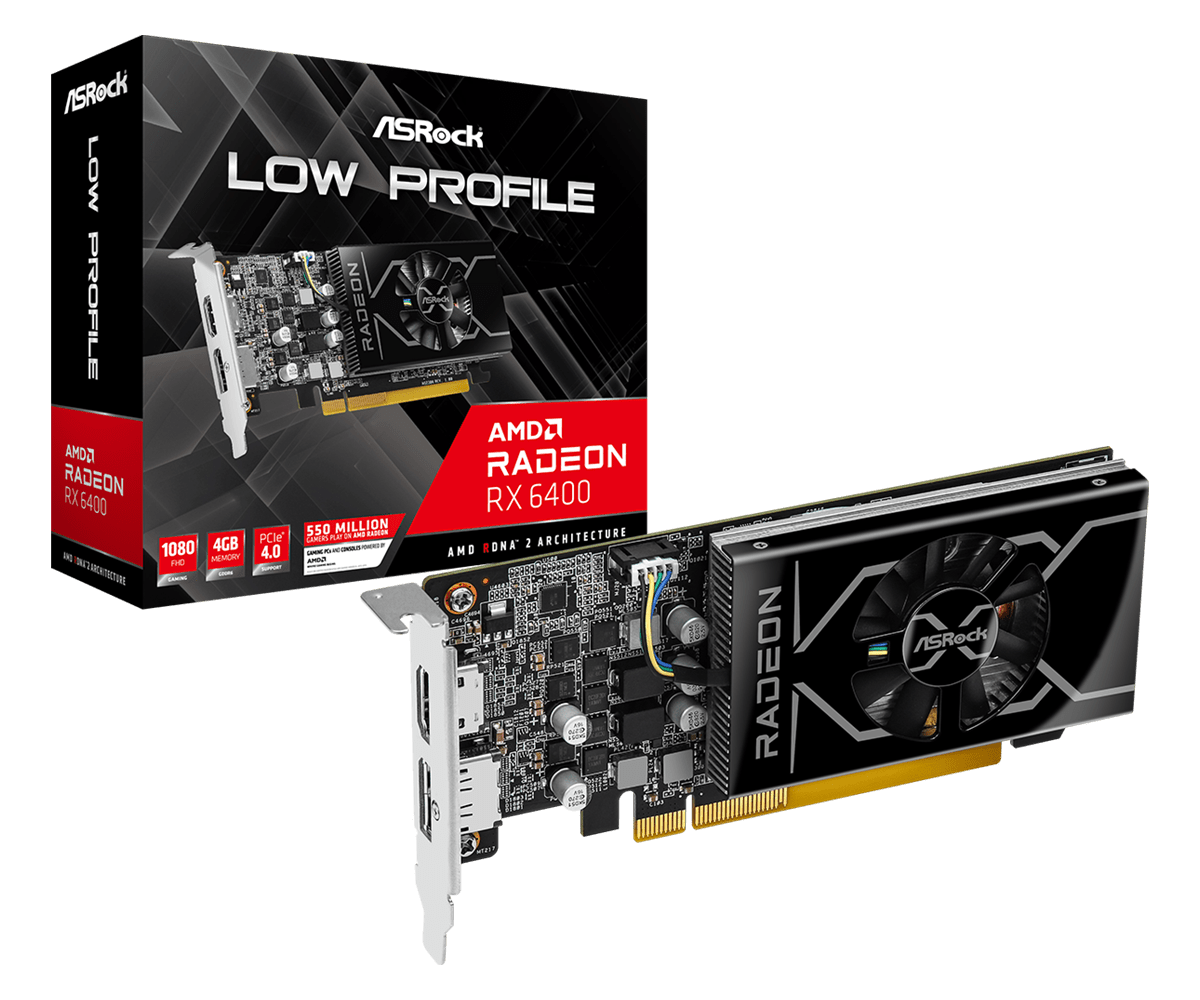 Immagine pubblicata in relazione al seguente contenuto: ASRock introduce la video card AMD Radeon RX 6400 Low Profile 4GB | Nome immagine: news35731_ASRock_AMD-Radeon-RX-6400-Low-Profile-4GB_4.png