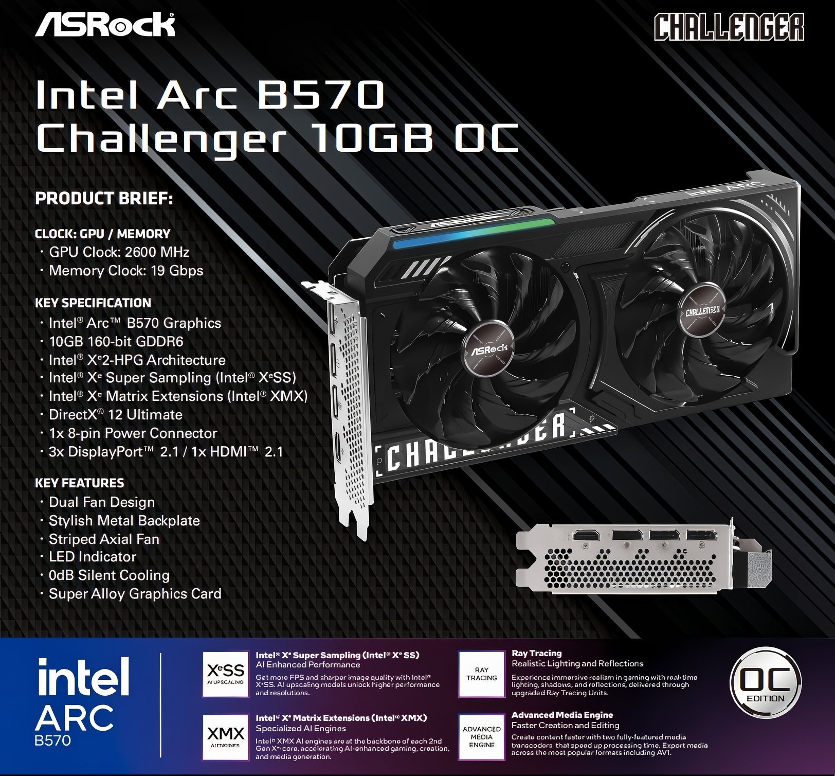 Immagine pubblicata in relazione al seguente contenuto: Le specifiche delle video card con le GPU Intel Battlemage Arc B580 e Arc B570 | Nome immagine: news36210_Intel-Battlemage_1.jpg