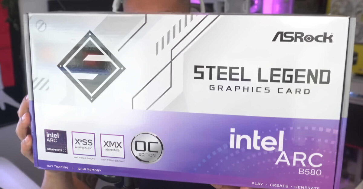 Immagine pubblicata in relazione al seguente contenuto: Foto della video card ASRock Arc B580 Steel Legend OC Edition 12GB | Nome immagine: news36215_ASRock-Arc-B580-Steel-Legend-OC-Edition-12GB_3.jpg
