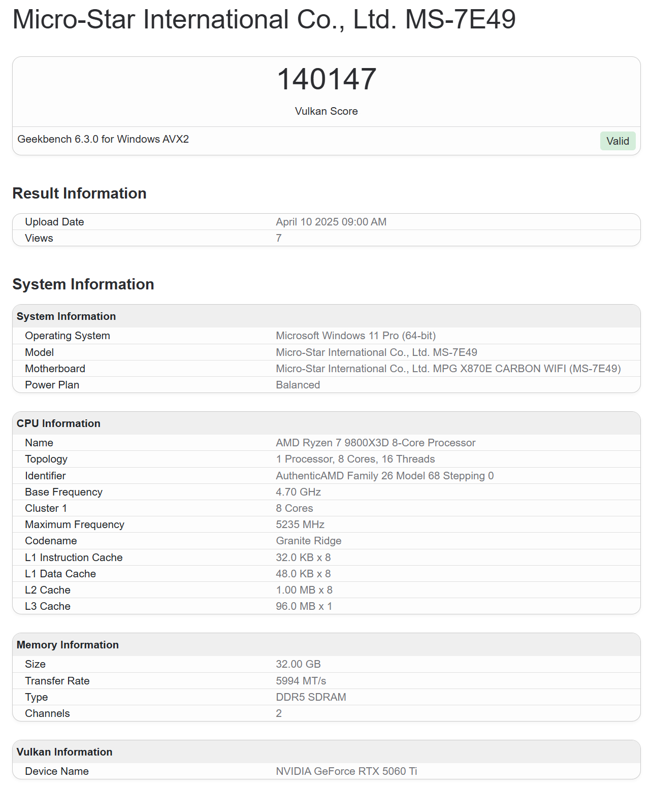 Media asset in full size related to 3dfxzone.it news item entitled as follows: La GeForce RTX 5060 Ti testata con Geekbench in ambiente OpenCL e Vulkan | Image Name: news36581_RTX-5060-Ti_3.JPG