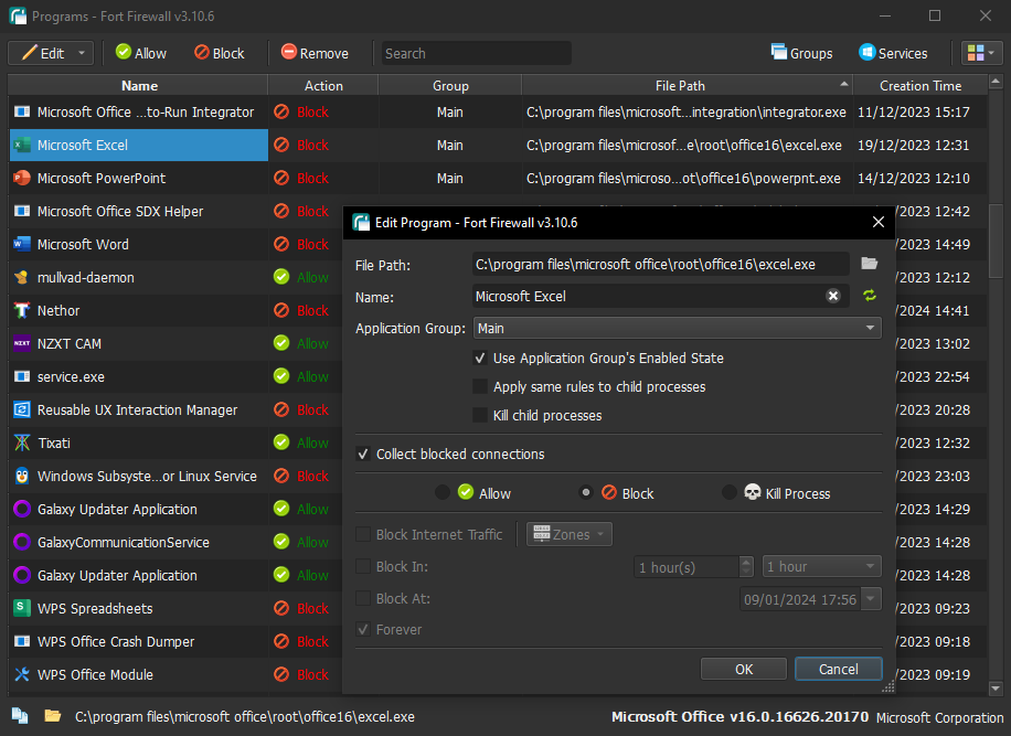 Immagine pubblicata in relazione al seguente contenuto: Free CyberSecurity & Privacy & Internet Monitoring Tools: Fort Firewall 3.17.4 | Nome immagine: news36629_Fort-Firewall_Screenshot_1.png