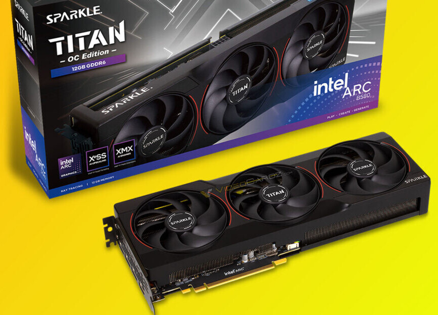 Immagine pubblicata in relazione al seguente contenuto: Sparkle pronta a lanciare la card factory-overclocked Arc B580 Titan OC Nox | Nome immagine: news36826_Sparkle_Arc-B580-Titan-OC-Nox_3.jpg