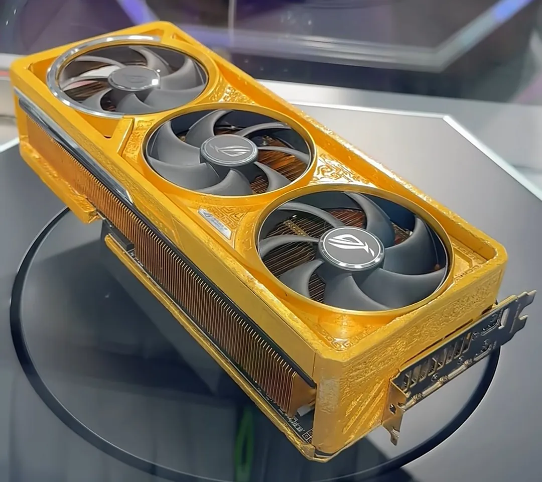 Media asset in full size related to 3dfxzone.it news item entitled as follows: ASUS mostra una GeForce RTX 5090 realizzata con 5Kg di oro 24 carati | Image Name: news36841_ASUS-GeForce-RTX-5090-ROG-Astral-Real-Gold-Edition_3.png