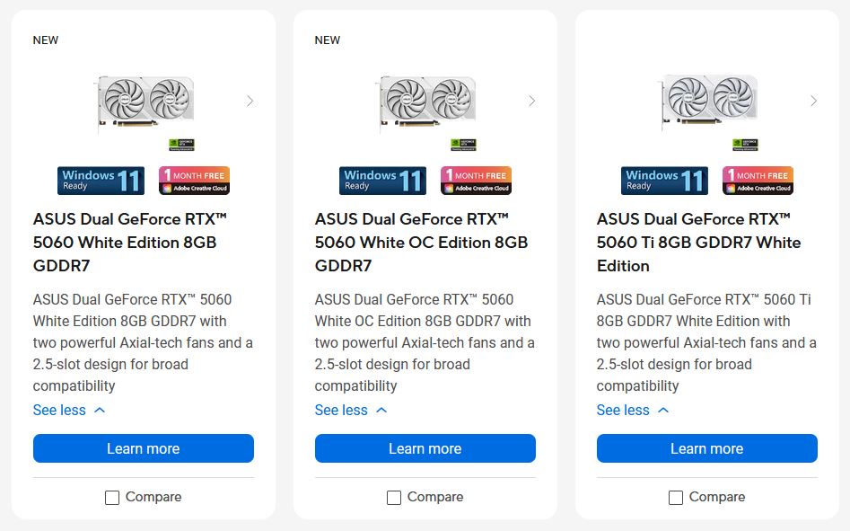 Immagine pubblicata in relazione al seguente contenuto: ASUS introduce la linea di video card Dual GeForce RTX 5060 White Edition | Nome immagine: news36910_ASUS-Dual-GeForce-RTX-5060-White_1.jpg