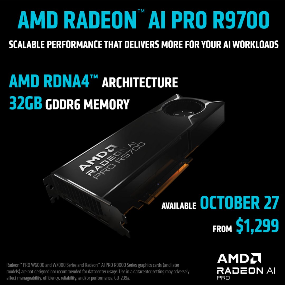 Immagine pubblicata in relazione al seguente contenuto: La Radeon AI Pro R9700 arriva nel mercato retail: data di lancio e prezzo | Nome immagine: news37082_Radeon-AI-Pro-R9700_1.jpg