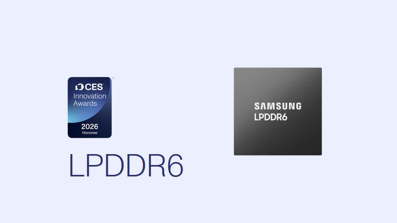 Immagine pubblicata in relazione al seguente contenuto: Samsung presenter i primi chip di memoria DRAM LPDDR6 a 12nm al CES 2026 | Nome immagine: news37118_ces-innovation-awards-2026-lpddr6_1.png